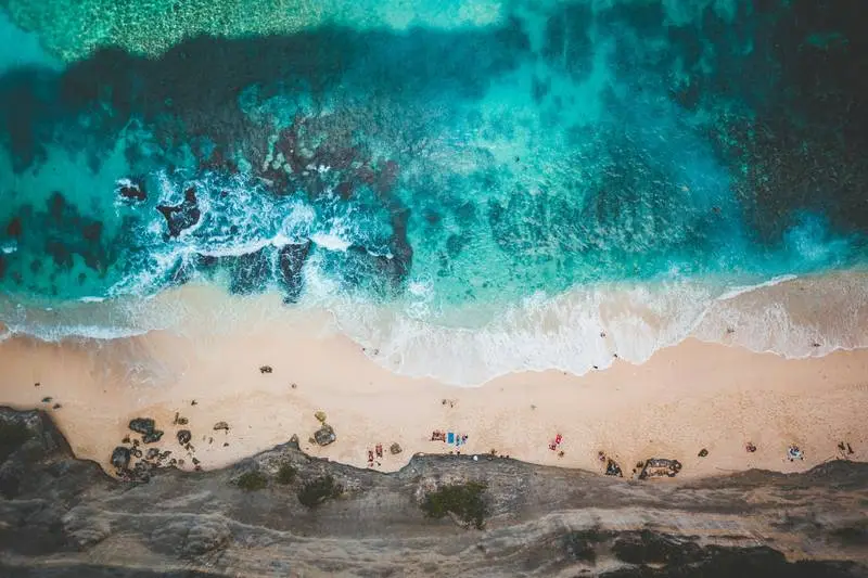 Aerial view of Kelingking Beach, Nusa Penida